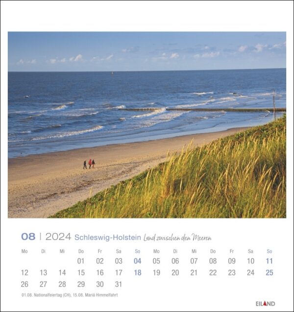 Ein Schleswig-Holstein - PostkartenKalender 2024 mit atemberaubenden Strand- und Meerblicken für das Jahr 2024.