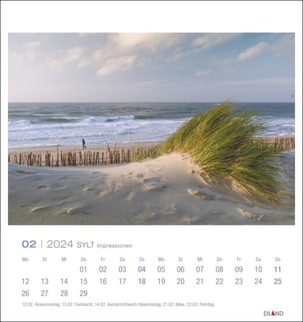 Ein ozeanischer Sylt-Impressionen - PostkartenKalender 2024 mit atemberaubenden Impressionen der Sanddünen auf Sylt.