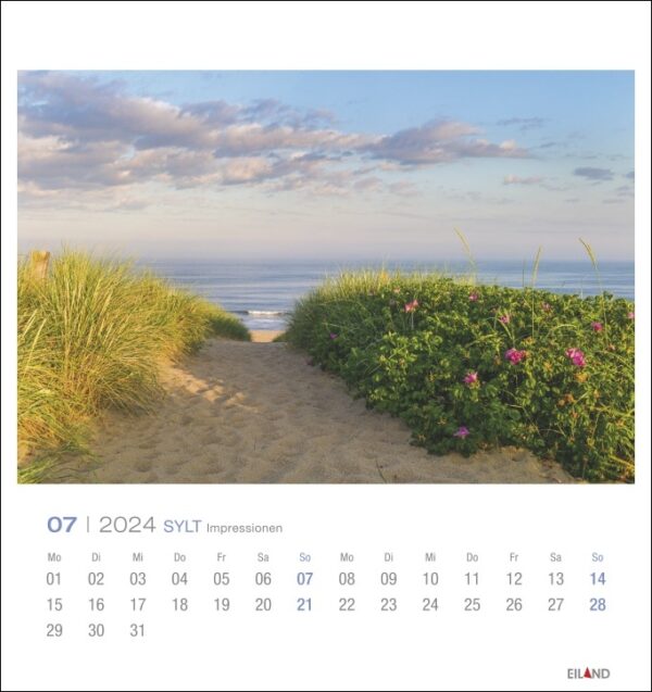 Ein Sylt Impressionen - PostkartenKalender 2024 mit den atemberaubenden Impressionen von Sylts Meer und Sanddünen.