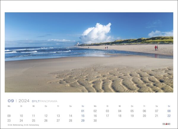 Ein Sylt-Panorama-Kalender 2024 mit einer atemberaubenden Strandszene auf Sylt.