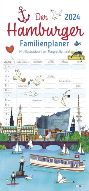 Ein Der Hamburger - FamilienPlaner 2024-Kalender mit dem Bild eines leckeren Hamburgers.