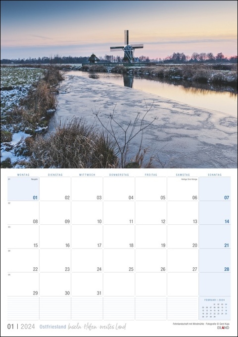 Ein Kalender mit Ostfriesland 2024.