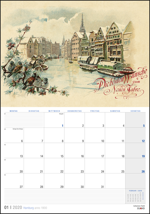 Ein Hamburg - anno - EilandPlaner-Kalender mit der Stadt Hamburg.