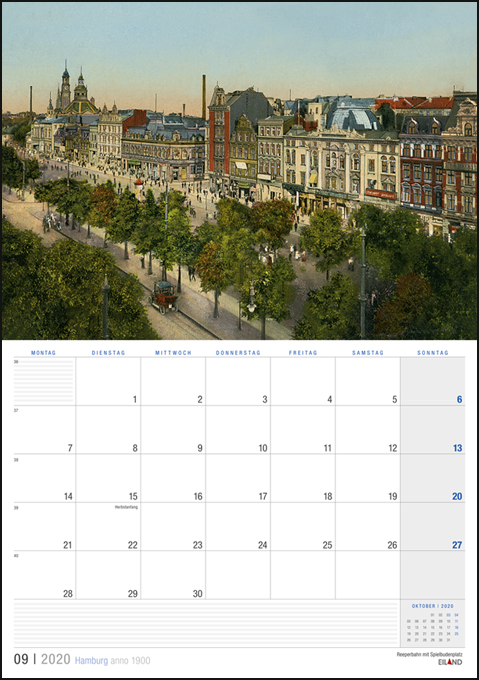 Ein Kalender zum Thema Hamburg mit farbenfrohen Bildern der Wahrzeichen und Ereignisse der Stadt namens Hamburg - anno - EilandPlaner.