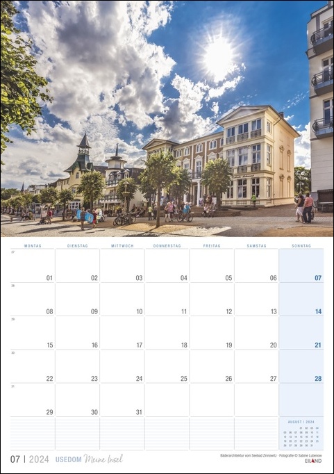 Ein Kalender, der die malerische Stadt Usedom...meine Insel 2024 mit atemberaubenden Ausblicken präsentiert.