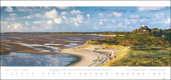 Ein Wandkalender mit einer faszinierenden Strandlandschaft der Meerlandschaft 2024.