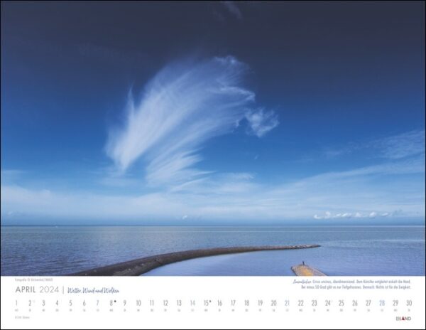 Ein Wetter, Wind und Wolken 2024 mit blauem Himmel und Wolken, das das Wetter darstellt.