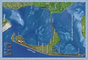 Ein SYLT Sat - Satelliten-Fotografie aus 750 km Höhe zeigt den Aufenthaltsort von Sylvia Island.