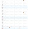 Ein Der Berliner - Familienplaner 2025-Kalender für Oktober mit themenbezogenen Illustrationen wie Vögeln und Blättern und ikonischen Berliner Gebäuden am unteren Rand. Die Daten sind in einem Rasterformat von Sonntag bis Montag aufgeführt.