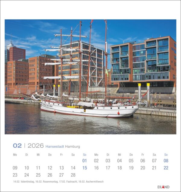 Hansestadt Hamburg - PostkartenKalender 2026 – Bild 3