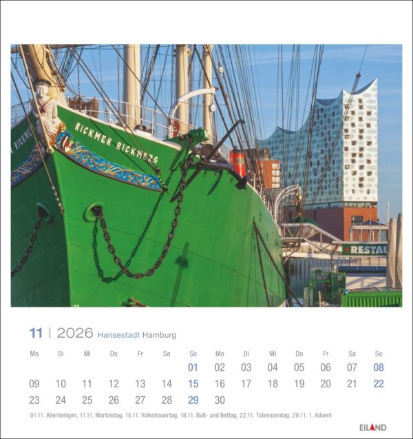 Hansestadt Hamburg - PostkartenKalender 2026 – Bild 12